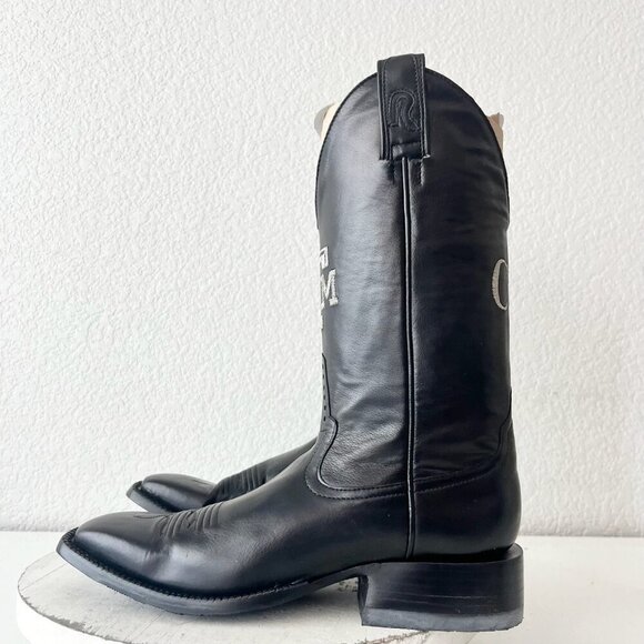 Rod Patrick Mens Cowboy Boots 8.5AA Brown CAYUSE Leather Western Texas A&M Logo - Picture 4 of 12